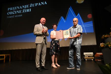 Priznanje župana Občine Žiri-Tomaž Vehar